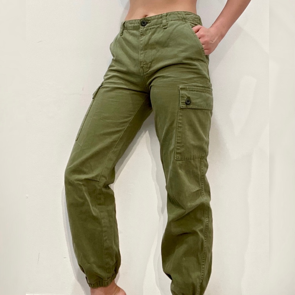 Zara Cargo Jogger Pants - Size 4 / Forest Khaki